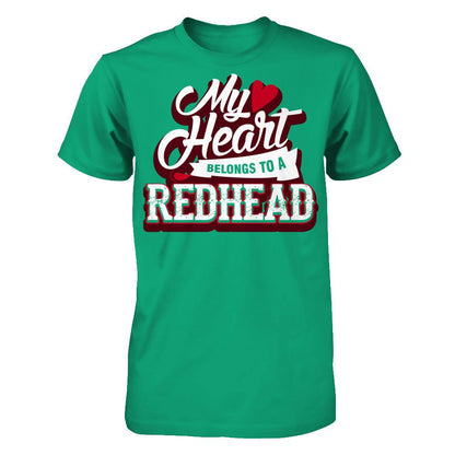 My Heart Belongs To A Redhead T-shirt Gildan - Short Sleeve Tee Kelly Green