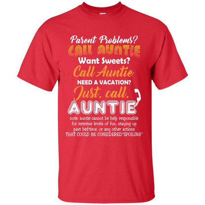 Aunt T-shirt Parent Problems Call Auntie T-shirt Red