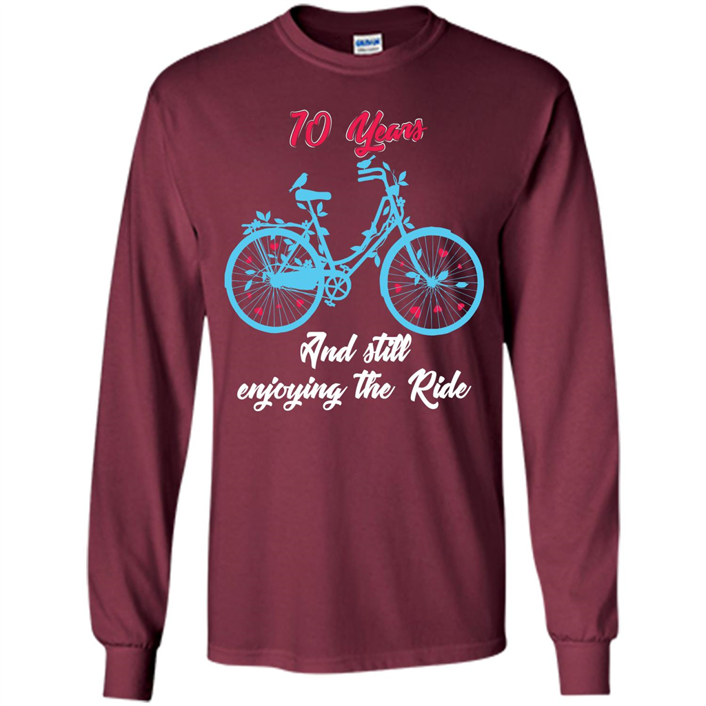 Anniversary T-shirt 10 Years And Still Enjoying The Ride Maroon
