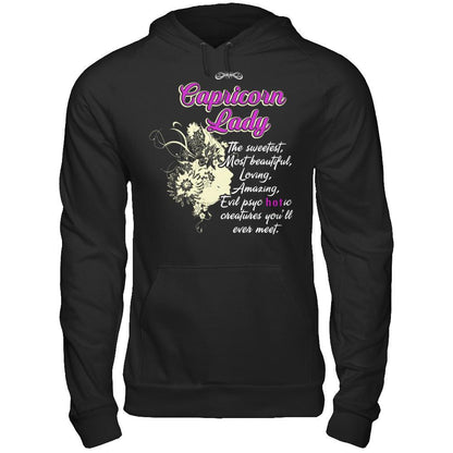 Capricorn Lady - The Sweetest, Most Beautiful, Loving, Amazing T-shirt Gildan - Pullover Hoodie Black