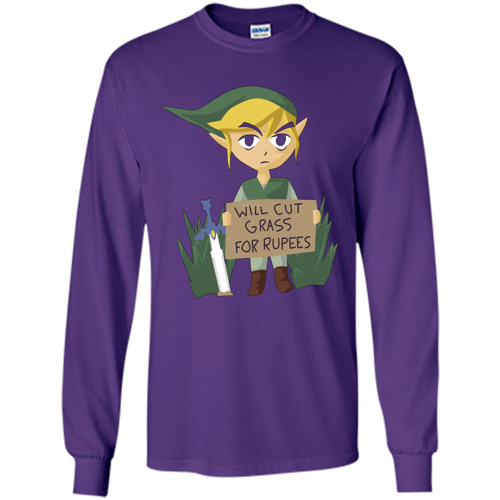 Video Games T-shirt Will Cut Grass For Rupees T-shirt Purple
