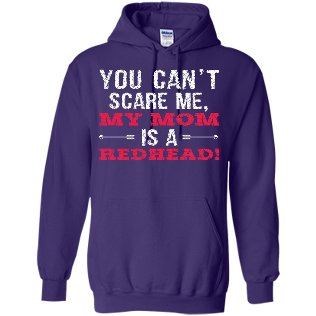 Family T-shirt You Can‰۪t Scare Me, My Mom Is A Redhead Purple