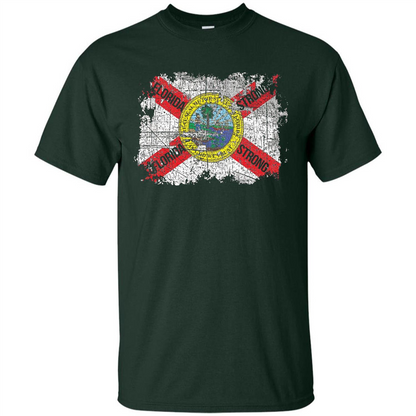 Florida Strong T-shirt Florida Distressed Flag T-Shirt Forest Green