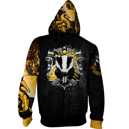 The Hufflepuff Badger Harry Potter Zip Up Hoodie
