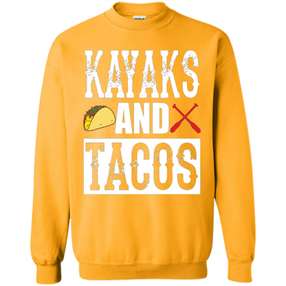 Funny Taco T-shirt Kayaks and Tacos Gold