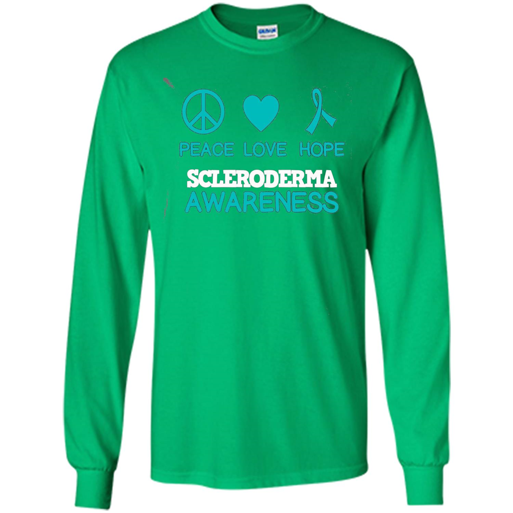 Scleroderma Awareness Ribbon Support T-shirt Peace Love Hope T-shirt Irish Green
