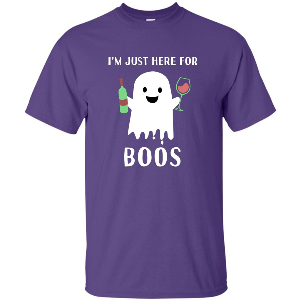 I'm Just Here For Boos T-shirt Funny Halloween Wine for Adults Purple
