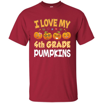 I Love my 4th Graders Pumpkins T-Shirt Fourth Grade Teacher Cardinal