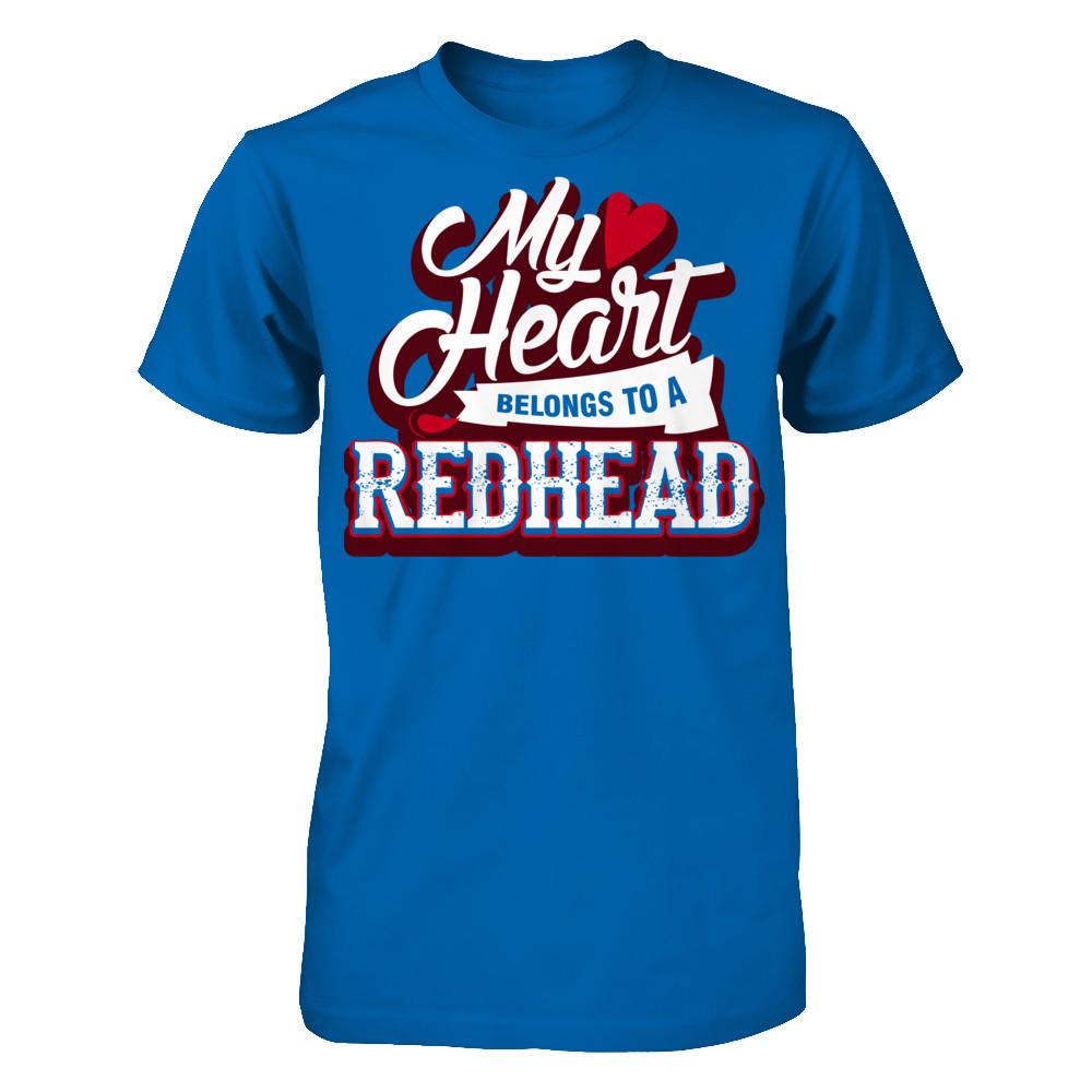 My Heart Belongs To A Redhead T-shirt Gildan - Short Sleeve Tee Royal