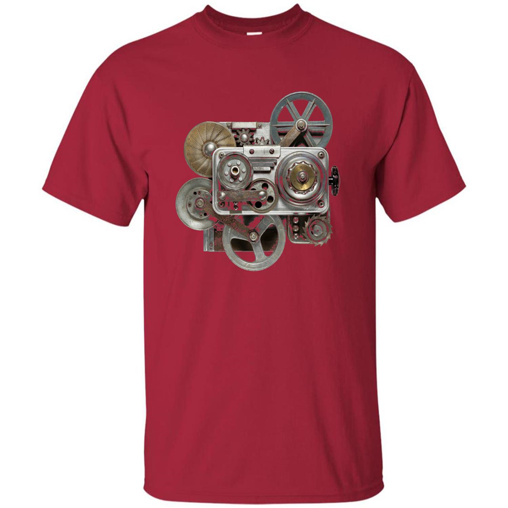 Steampunk Mechanical Gears T-Shirt Cardinal