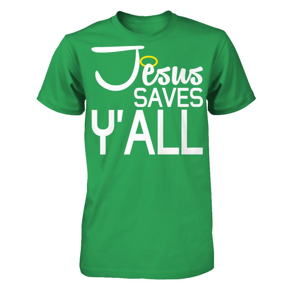 Jesus Saves Y'all Next Level - Unisex Fitted Tee Kelly Green
