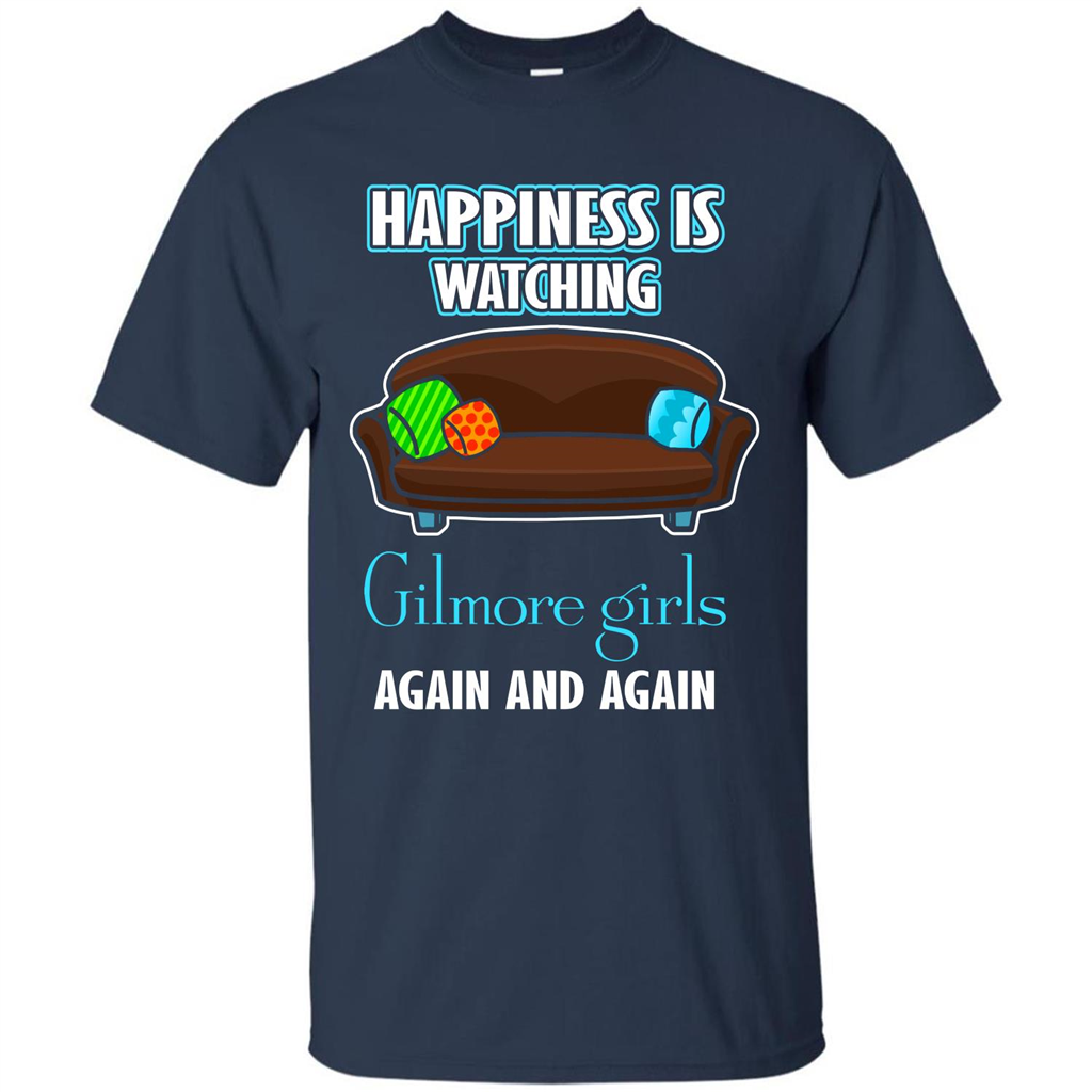 Movie T-shirt Happiness Is Watching Again And Again Navy