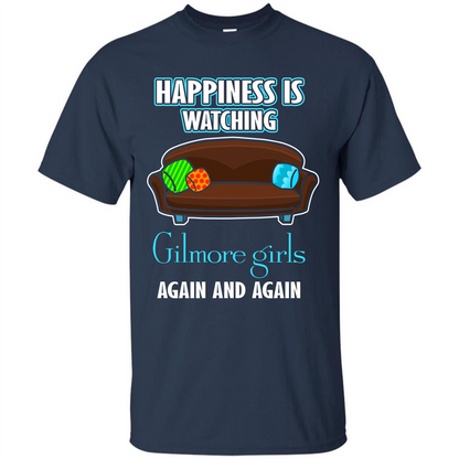 Movie T-shirt Happiness Is Watching Again And Again Navy