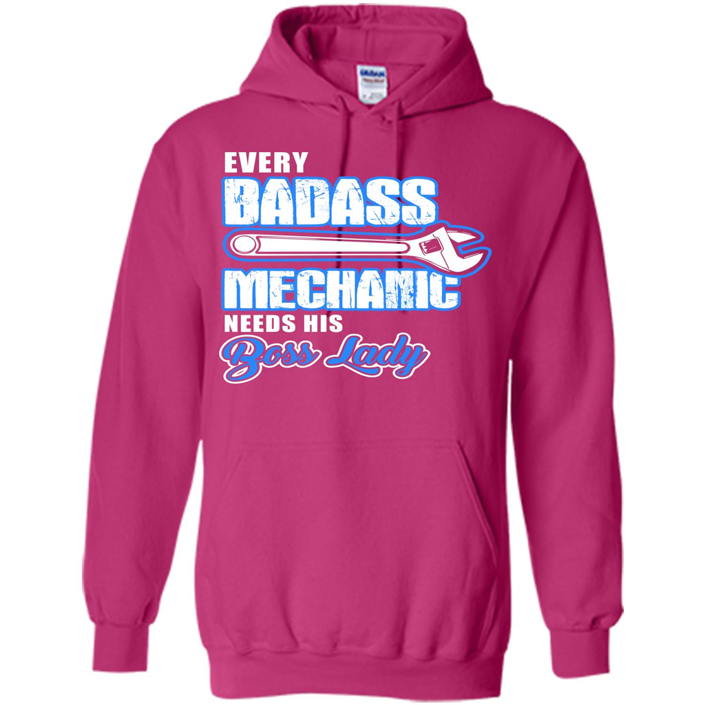 Every Badass Mechanic Needs His Boss Lady T-shirt Heliconia