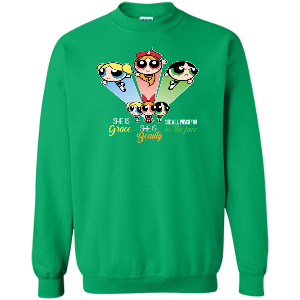 Powerpuff Girls T-shirt She Is Beauty She Is Grace T-shirt Irish Green