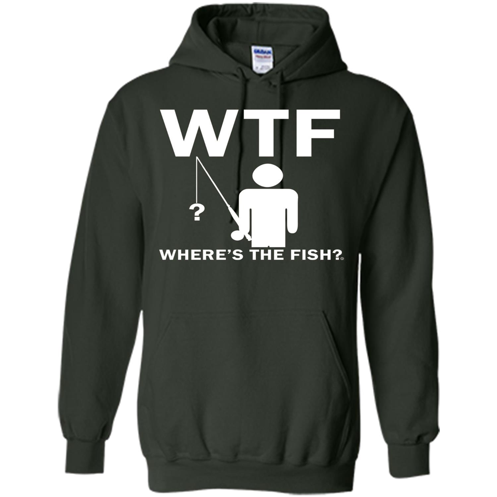 Fishing T-shirt Where's The Fish Forest Green
