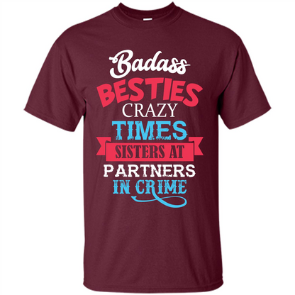 Family T-shirt Sisters Partners In Crime T-shirt Maroon