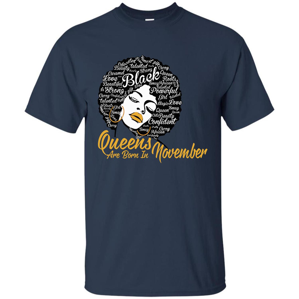 Queen Are Born In November T-shirt Navy