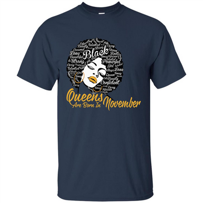 Queen Are Born In November T-shirt Navy