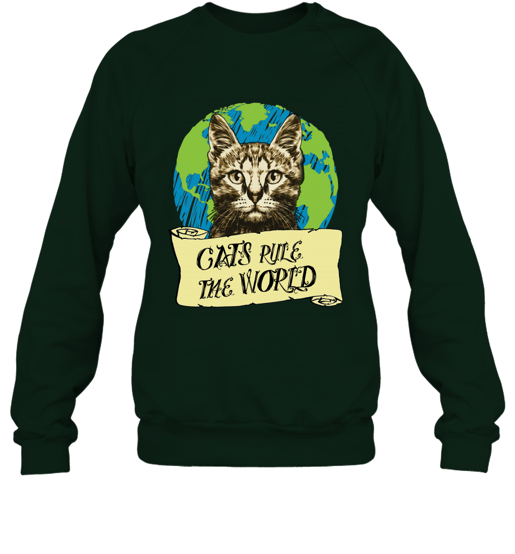 Cats Rule The World Kitten Shirt Sweatshirt Sweatshirt Forest