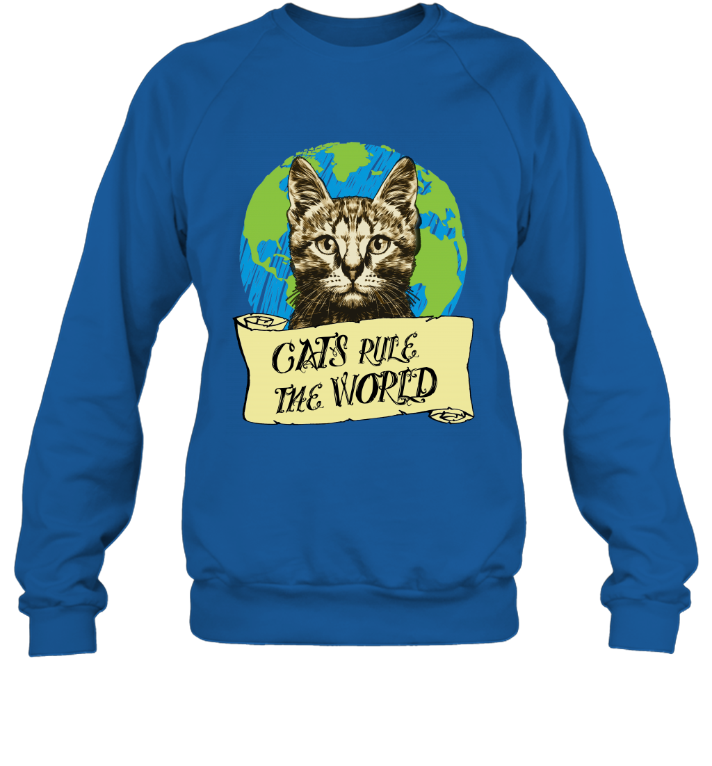Cats Rule The World Kitten Shirt Sweatshirt Sweatshirt Royal