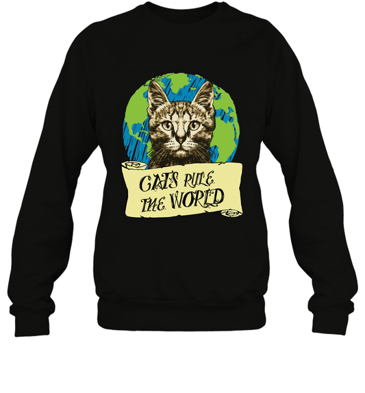 Cats Rule The World Kitten Shirt Sweatshirt Sweatshirt Black