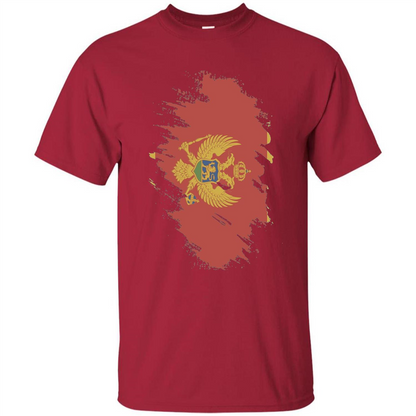 Flag of Montenegro T-shirt National Montenegrin Cardinal