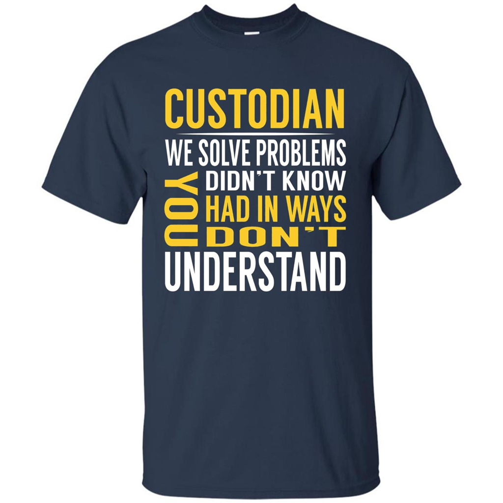 Custodian Solve Problems T-shirt Navy