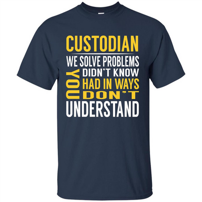 Custodian Solve Problems T-shirt Navy