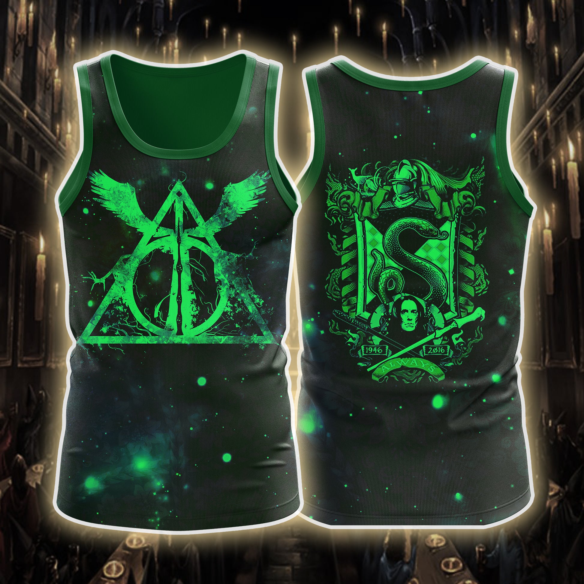 The Slytherin Snake Harry Potter Version Galaxy 3D Tank Top
