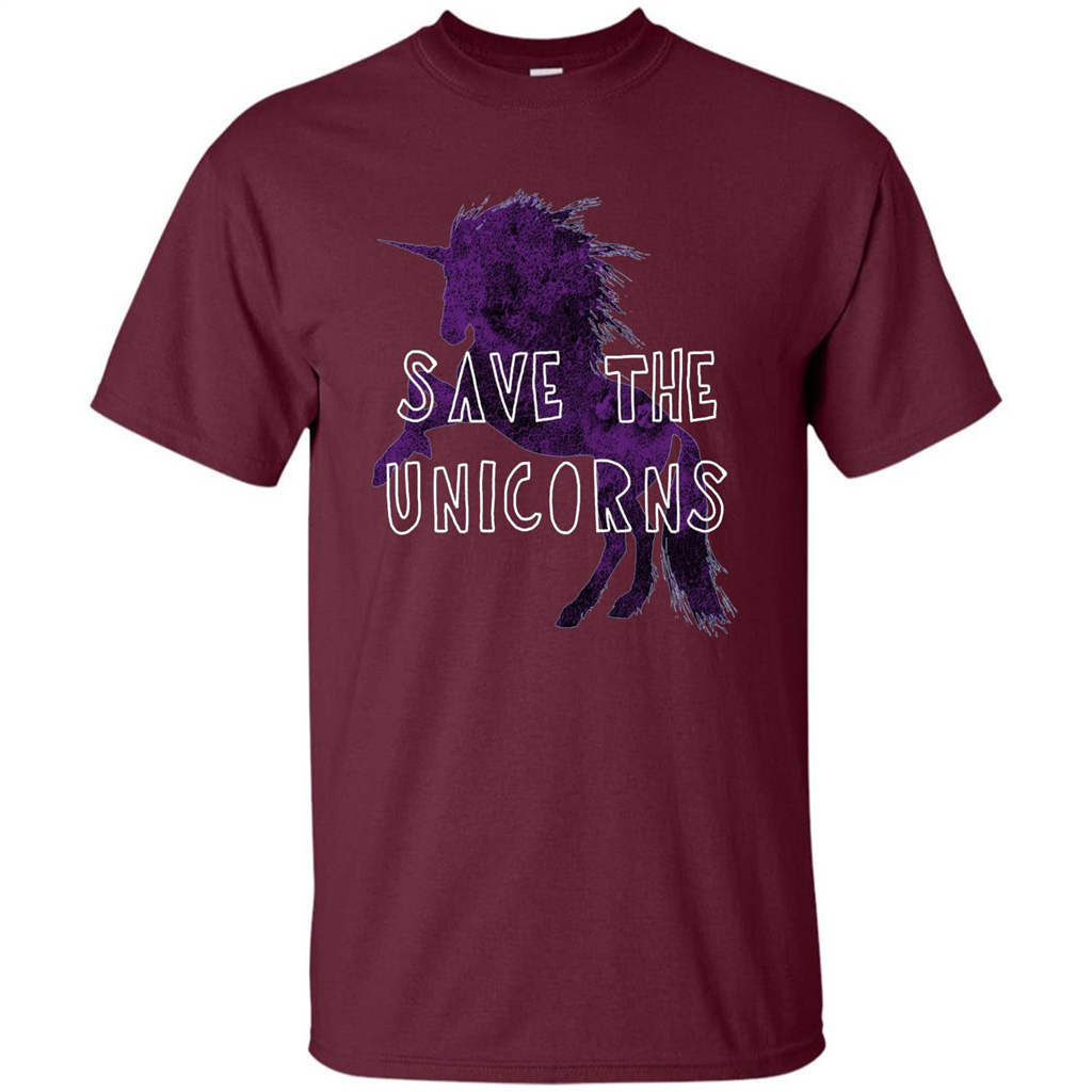 Unicorn T-shirt Save the Unicorns T-shirt Maroon