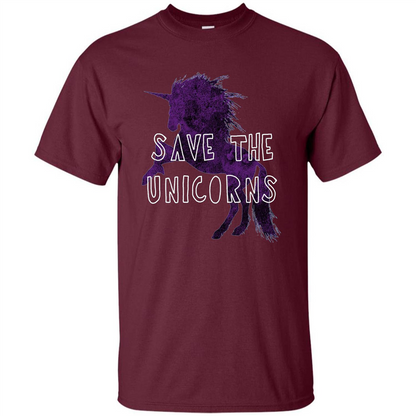 Unicorn T-shirt Save the Unicorns T-shirt Maroon