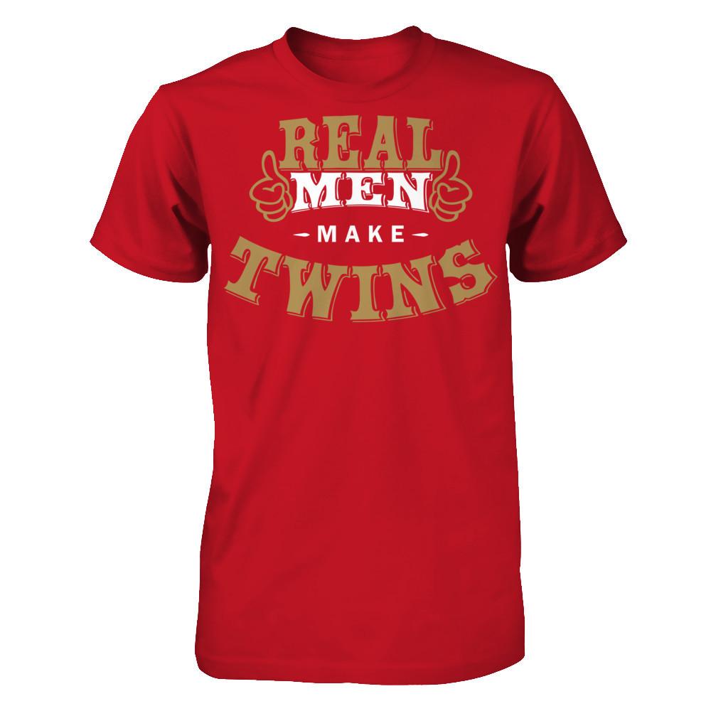 Real Men Make Twins T-shirt Gildan - Short Sleeve Tee Red