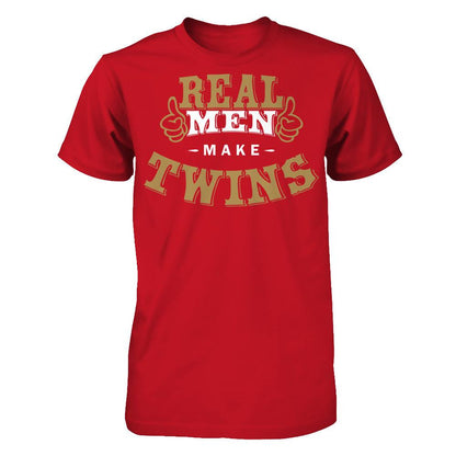 Real Men Make Twins T-shirt Gildan - Short Sleeve Tee Red