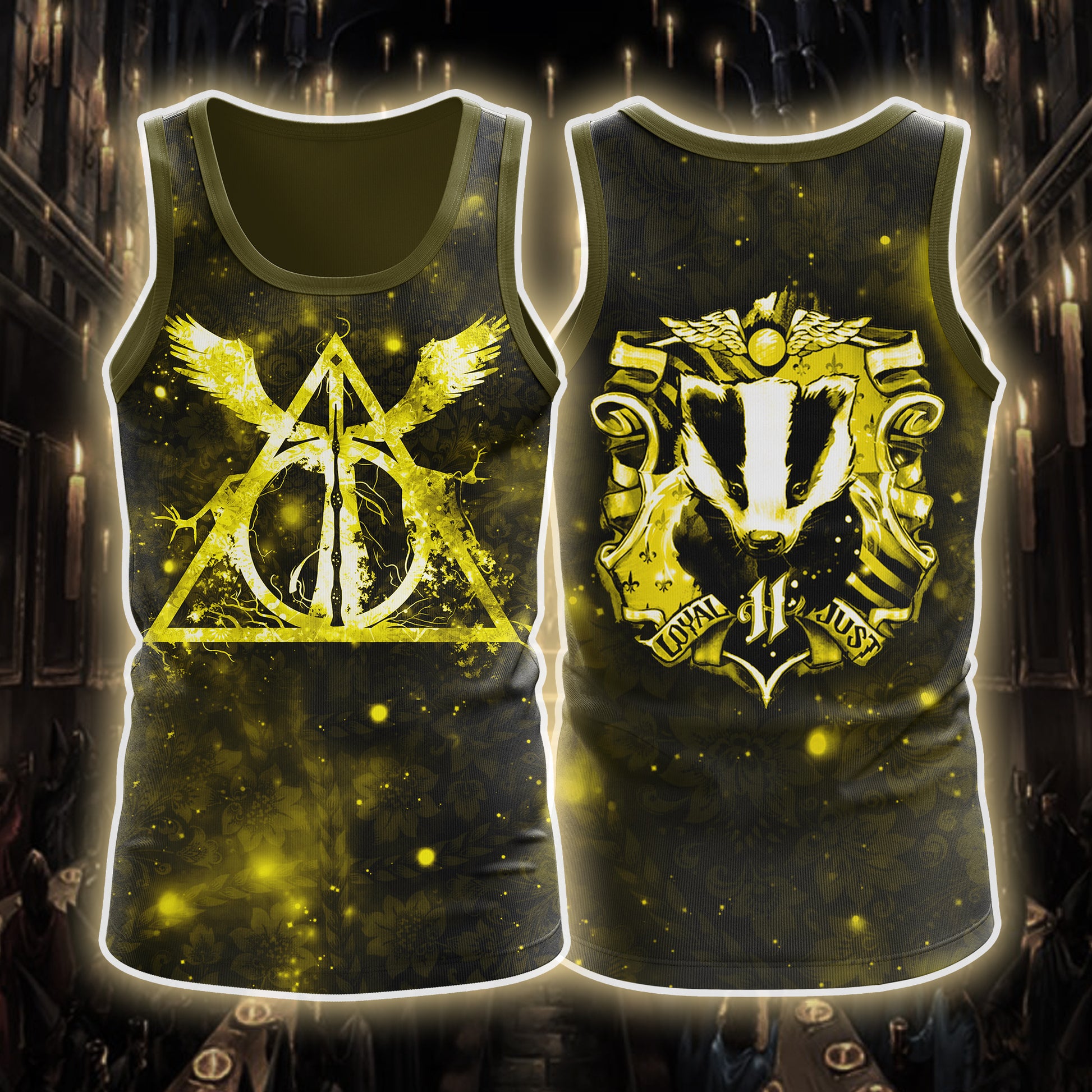 The Hufflepuff Badger Harry Potter Version Galaxy 3D Tank Top