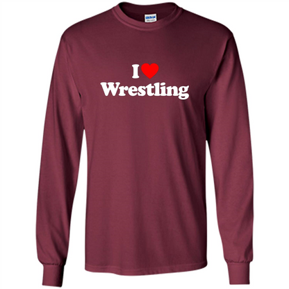 I Love Wrestling T-shirt Maroon