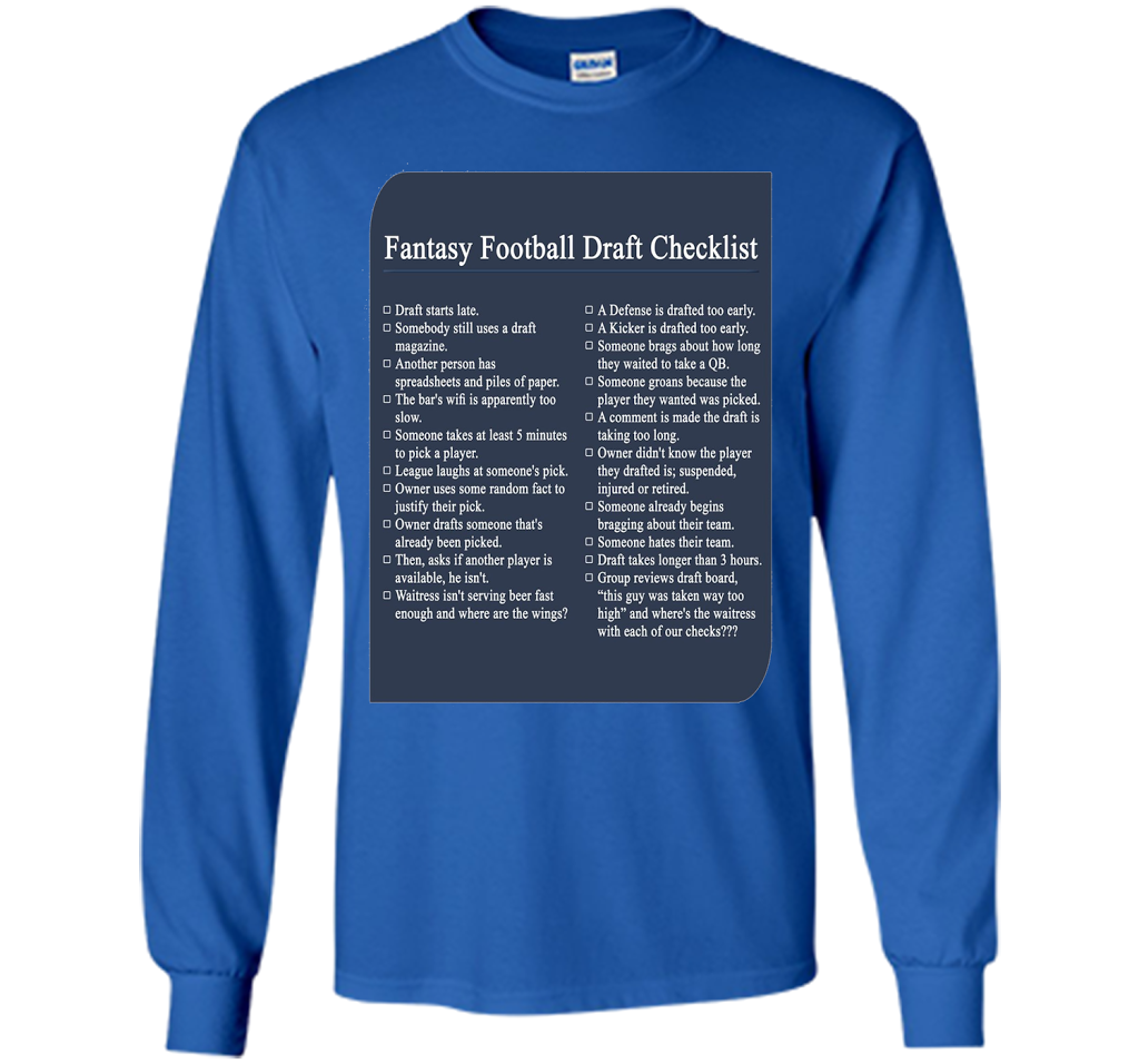 Fantasy Football Draft Checklist T-shirt