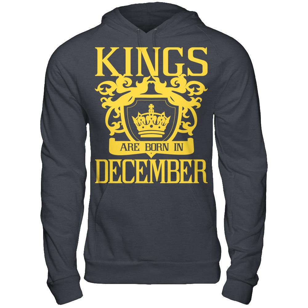 Kings Are Born In December T-shirt Gildan - Pullover Hoodie Dark Heather