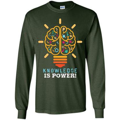 Student T-shirt Knowledge Is Power T-shirt Forest Green
