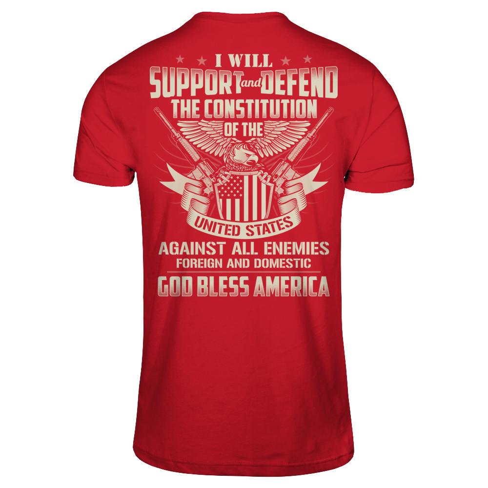 I Will Support And Defend The Constitution Of The United States T-shirt Gildan - Short Sleeve Tee Red