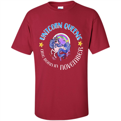 November Unicorn T-shirt Unicorn Queens Are Born November Cardinal
