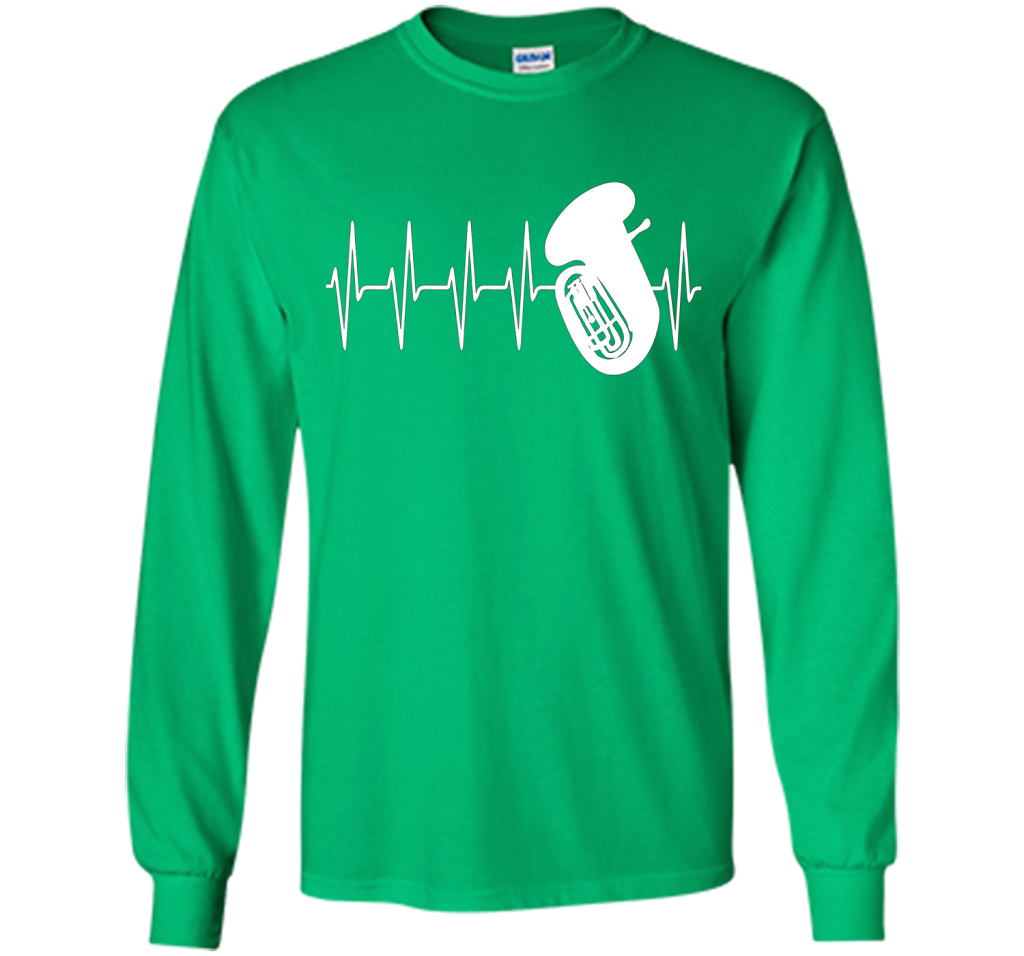 Sousaphone T-shirt Heartbeat Tube Sousaphone Irish Green