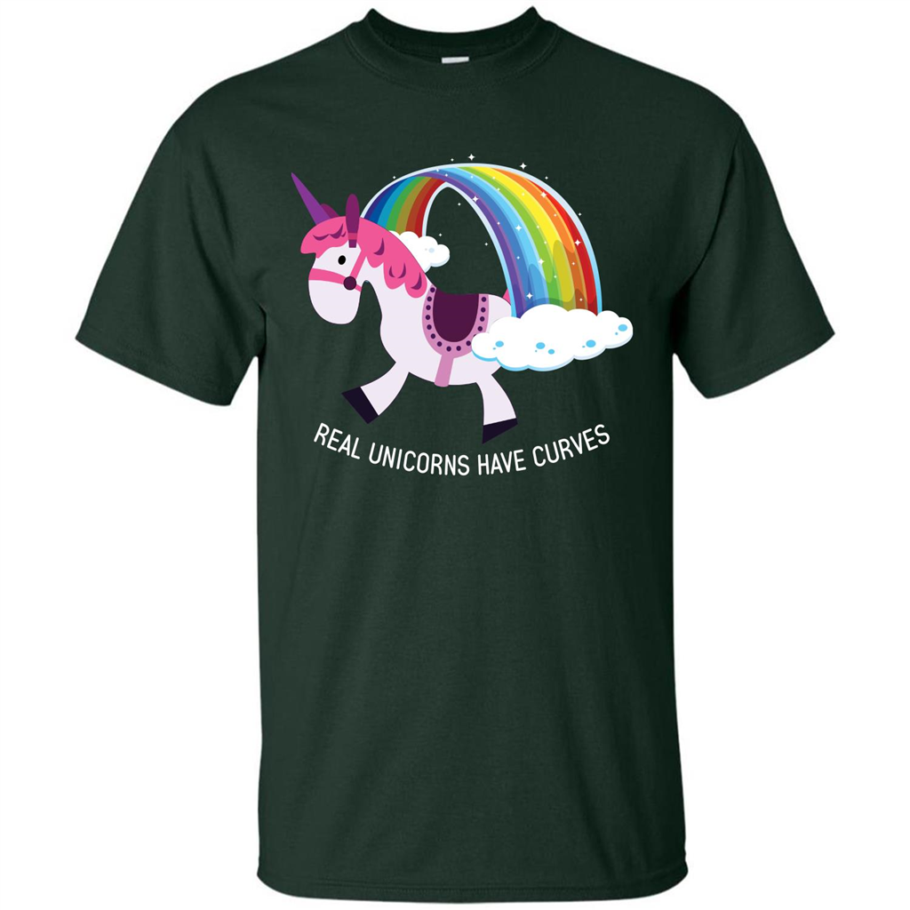 Unicorn T-shirt Real Unicorns Have Curves T-shirt Forest Green