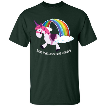 Unicorn T-shirt Real Unicorns Have Curves T-shirt Forest Green