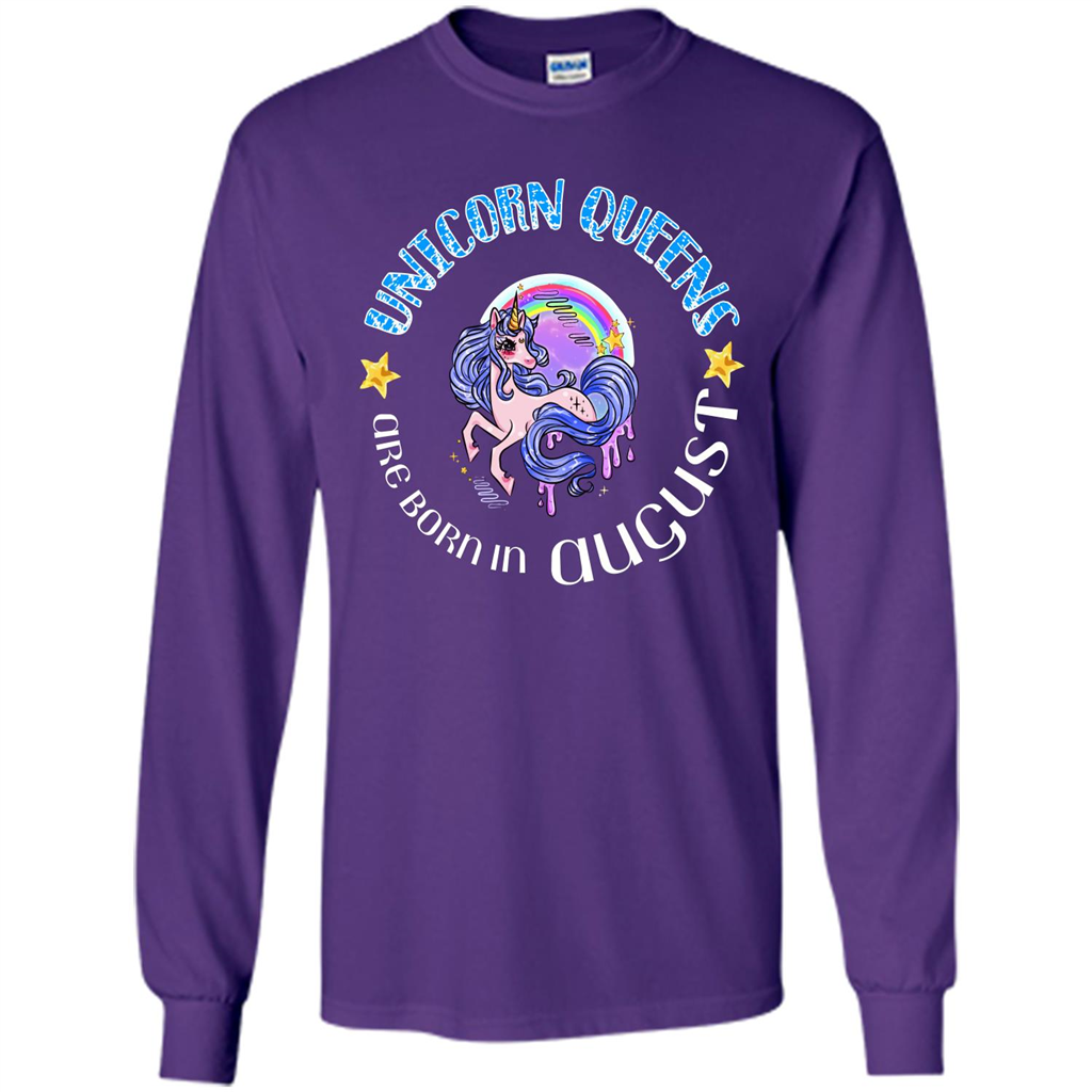 Augus Unicorn T-shirt Unicorn Queens Are Born In August Purple