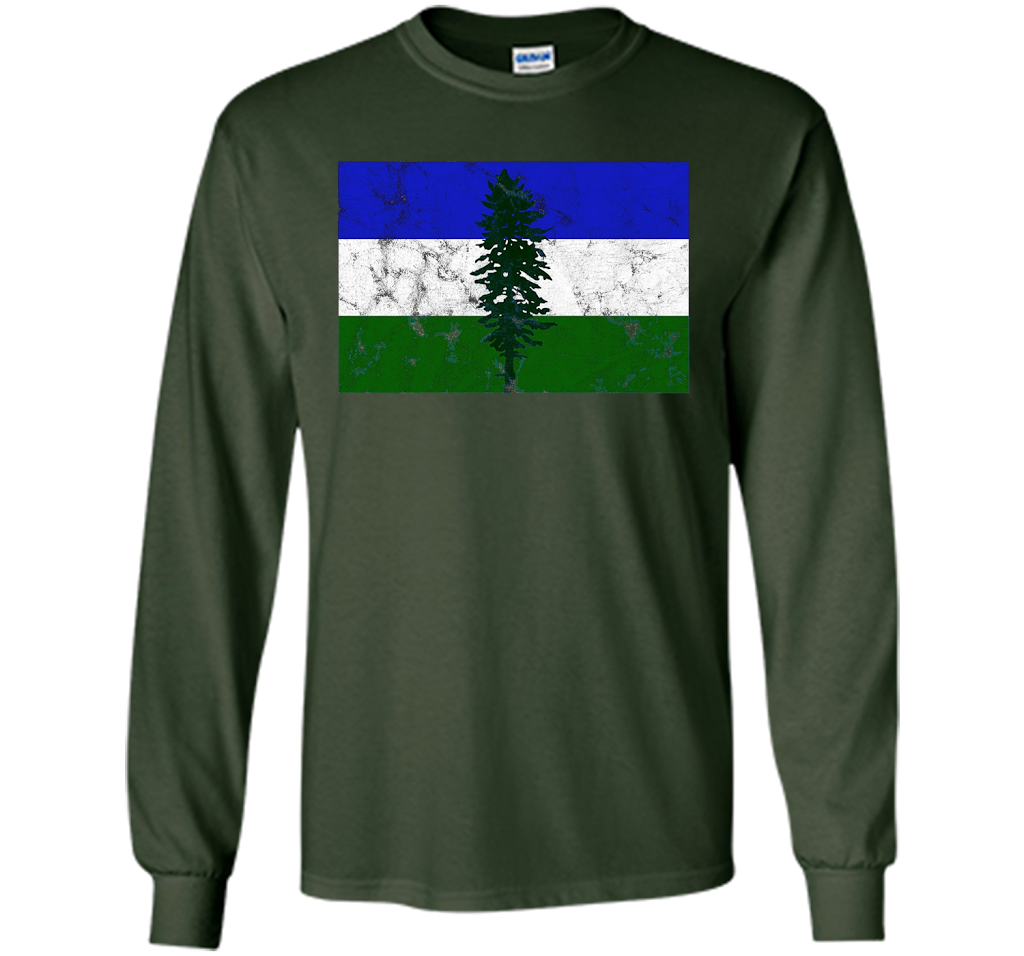 Distressed Cascadia Doug Flag T-shirt Forest Green