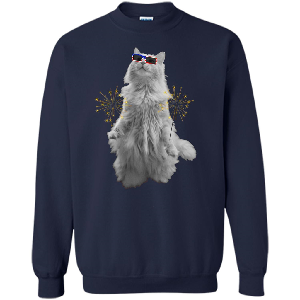 Funny Patriot Cat T-shirt Meowica Navy