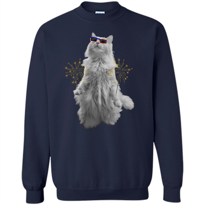 Funny Patriot Cat T-shirt Meowica Navy