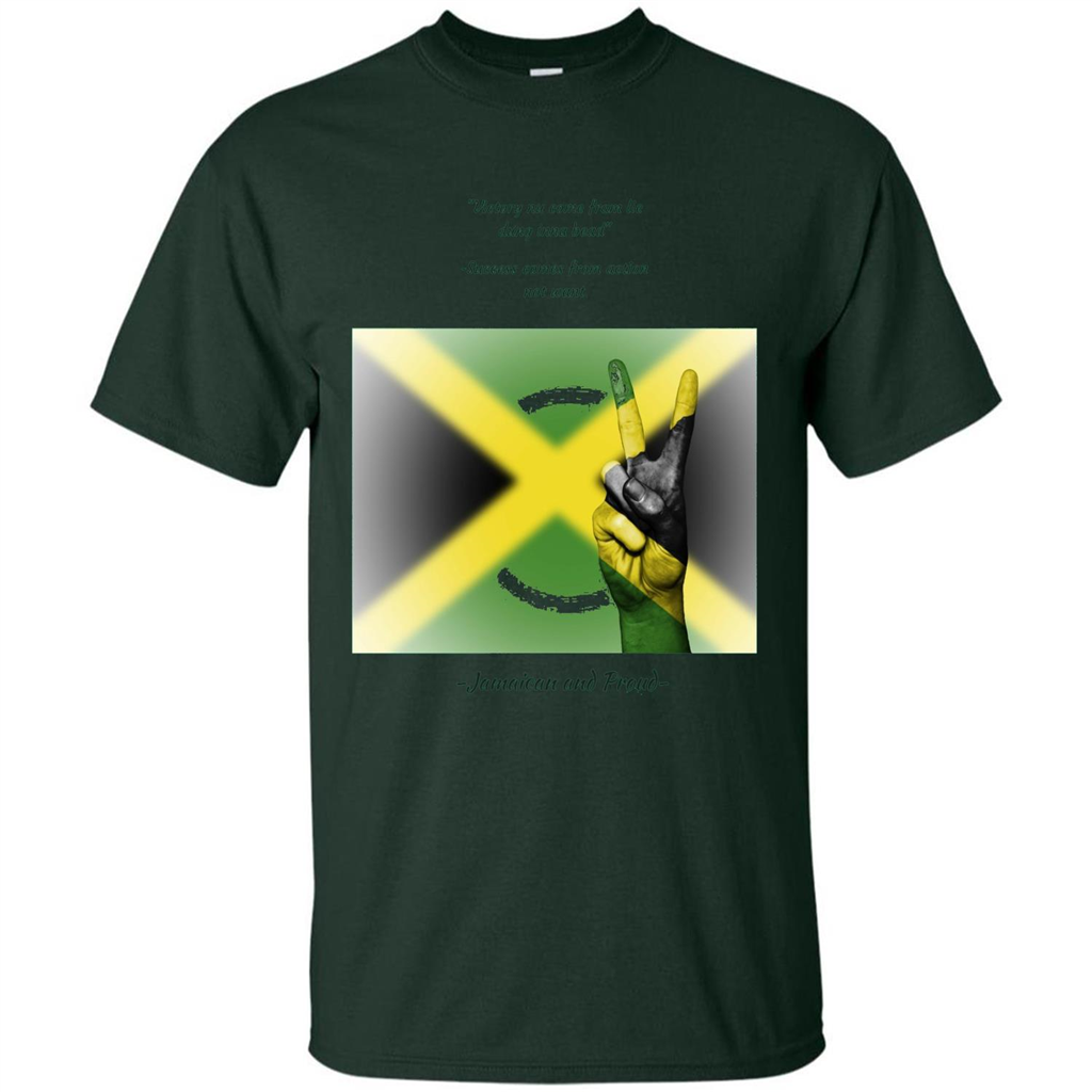 Jamaican Pride T-shirt Jamaican And Proud Forest Green