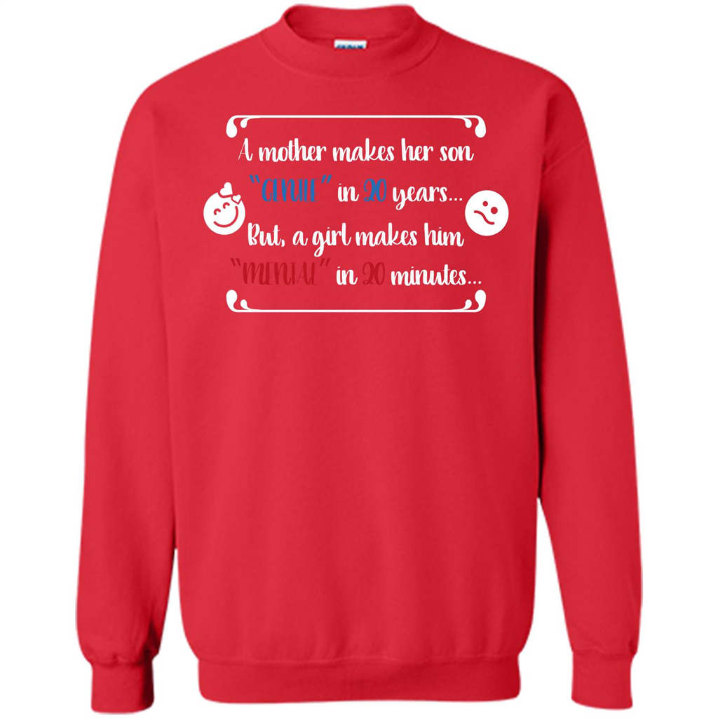 Funny T-shirt A Girl Makes Him Mental In 20 Minuutes Red
